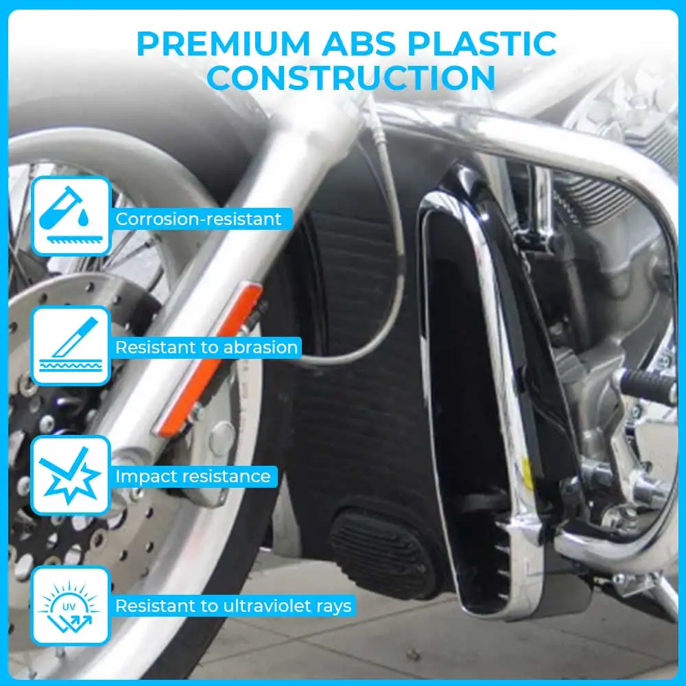 2x ABS Plastic Chrome Front Radiator Trim Bezels Motorcycle Fits For Harley V-Rod VRSC Street Night Rod Models 2002-2010