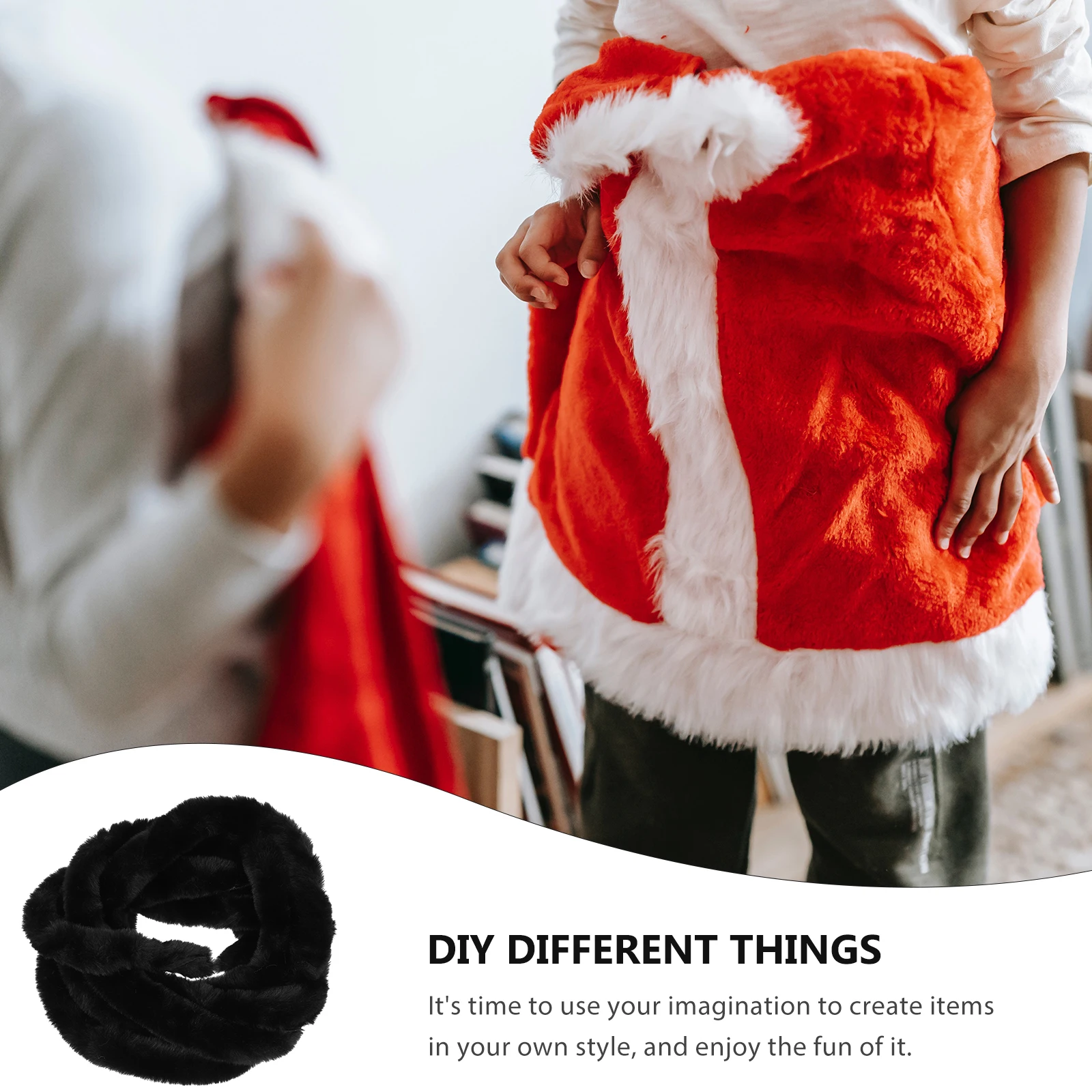 

1pc Faux Trim for DIY Crafts Christmas Decorations Artificial Garland Precut Strips Han Clothing Accessories Shaggy Faux