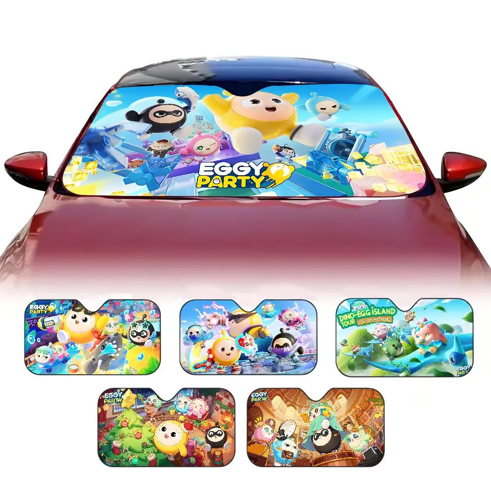 E-Eggy-Party Cartoon Novelty Car Front Windshield Sunshade 70x130cm Cartoon Foils Car Window Windscreen Cover