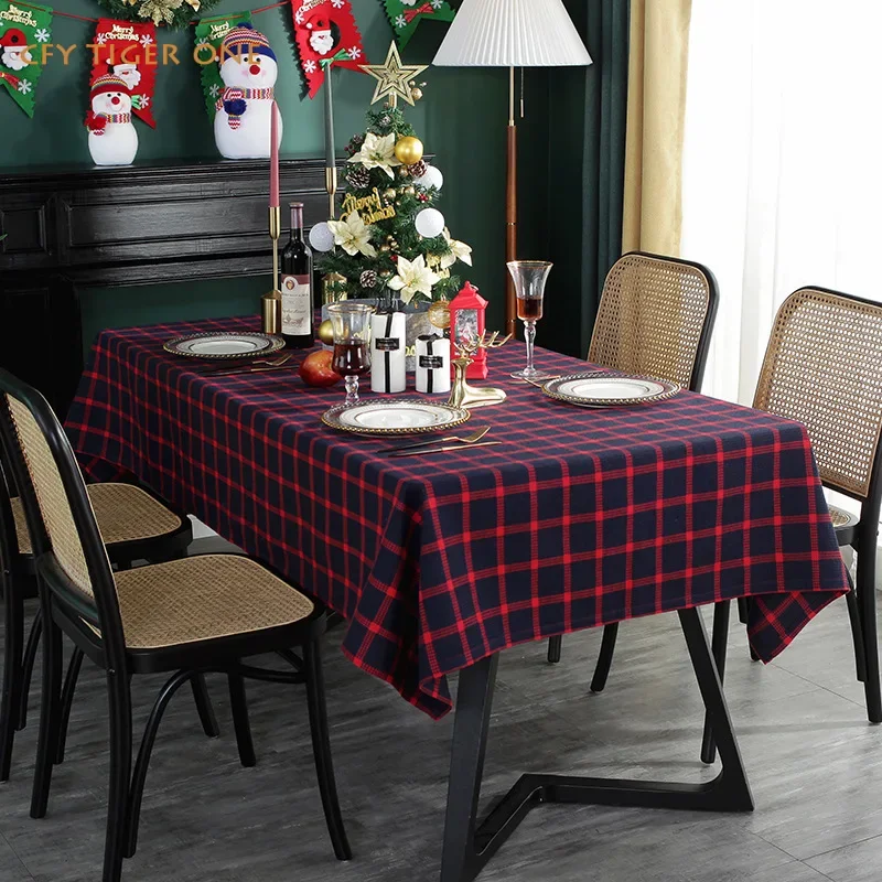 Christmas and New Year Tablecloths Tablecloth Antifouling Rectangular Tablecloth Oil Resistant Coffee Table Mat Table Cover