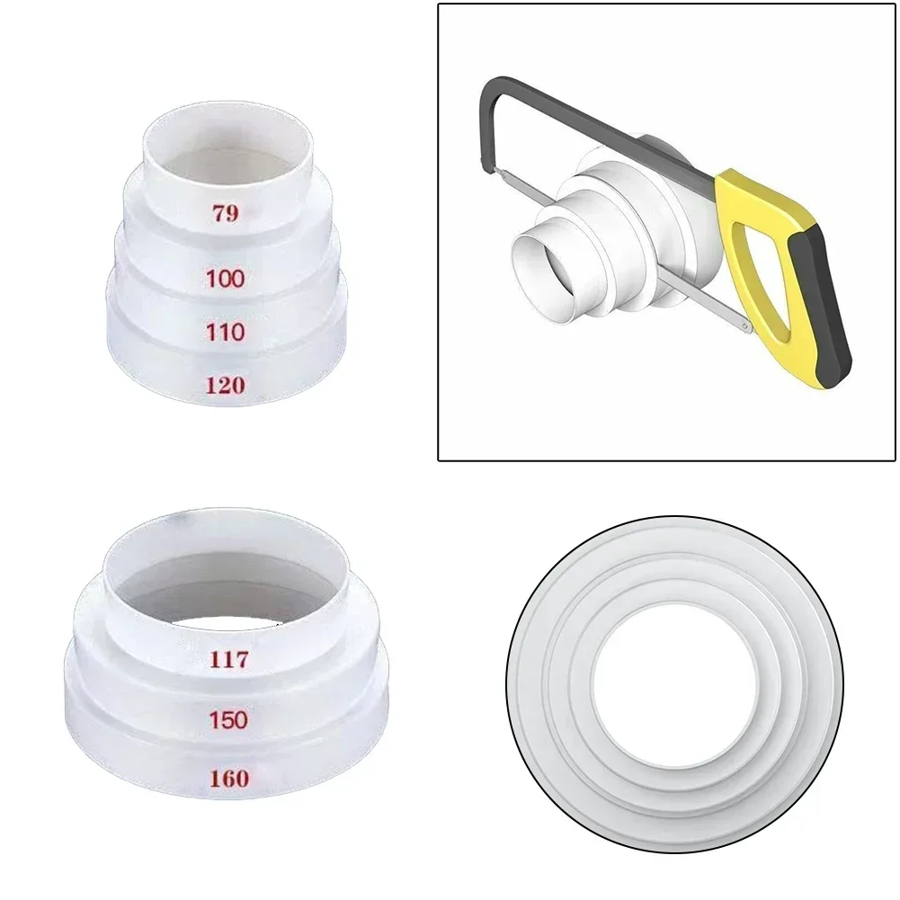 1pc Duct Multi Reducer Extractor Fan Pipe Connector ABS Plastic 80/100/110/120/150/160mm For Exhaust Fan Ventilation Duct