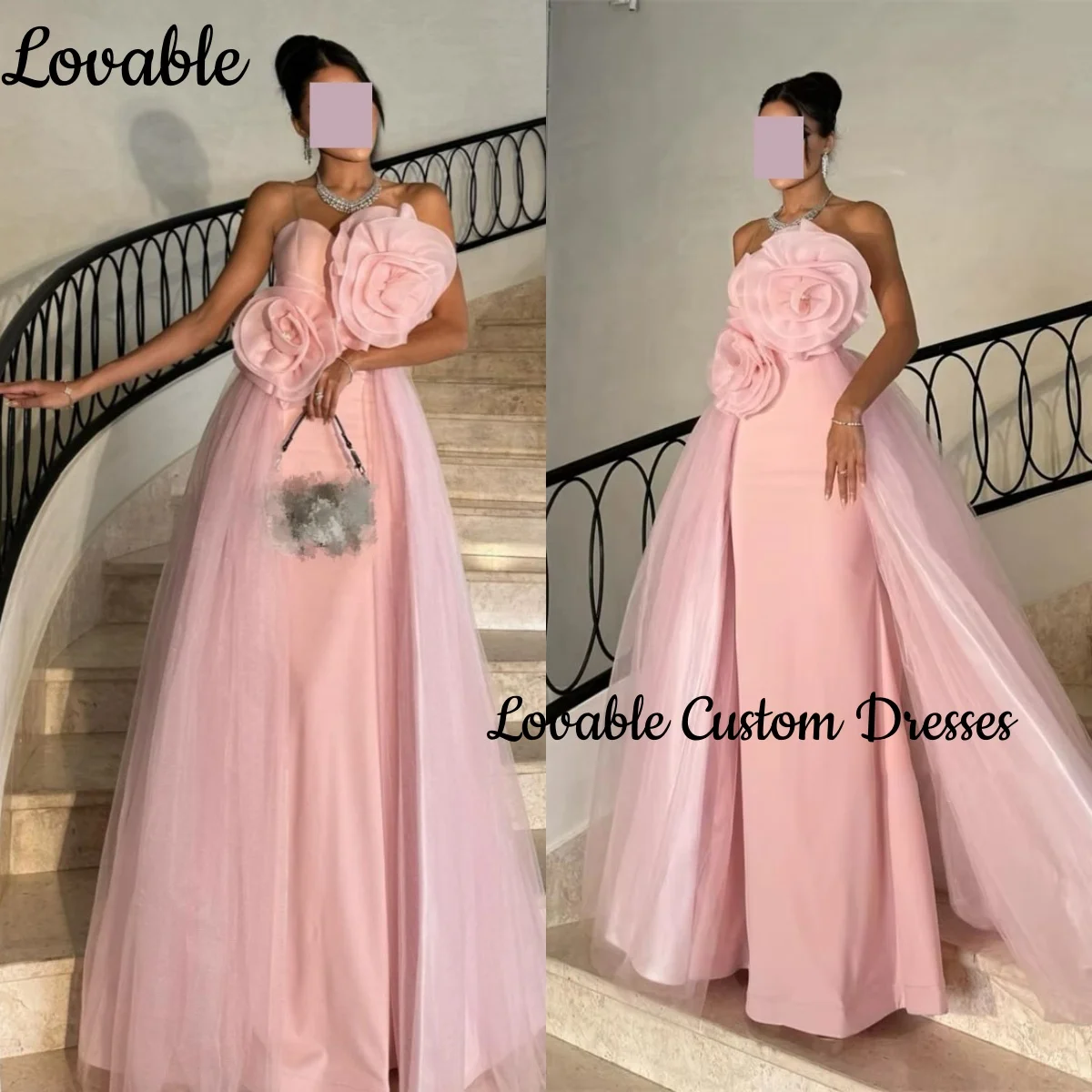 

Элегантные вечерние платья на заказ, платья трапециевидной формы без бретелек длиной до пола для особых мероприятий, платья без рукавов на молнии с цветами