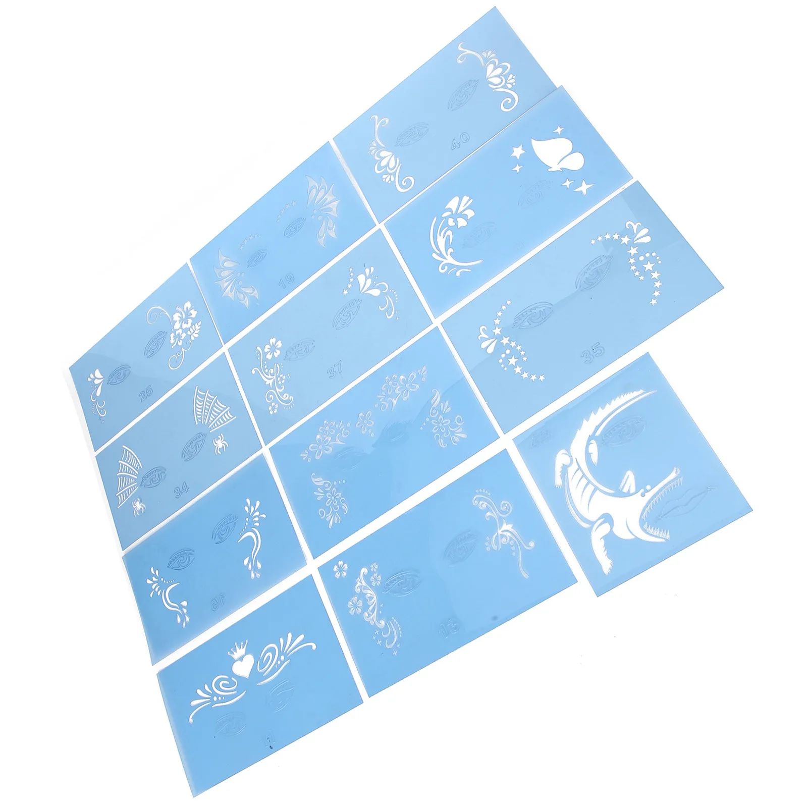 PET Professional Face Painting Template Reusable Face Paint Stencils for Adults Halloween Christmas for Parties Makeup Supplies