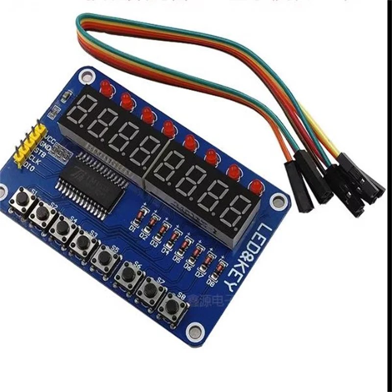 TM1638  Tube LED Display Module (8-digit Nixie  Key) With DuPont Cable