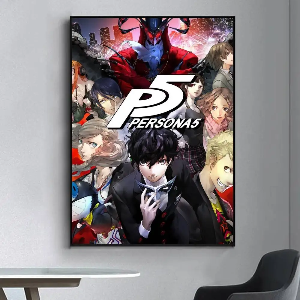 ملصق حائط فاخر لملصق لعبة فيديو بيرسونا 5 لغرفة المعيشة وغرفة اللوحة الزخرفية الرجعية #4
