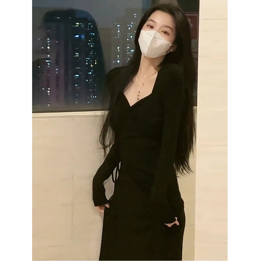 Jurken Mouwloos Dames Nieuwe Winter Standneck Mockneck Coltrui Halve Coltrui Hoge Hals Gekerfde Revers Revers Revers Receptie OL