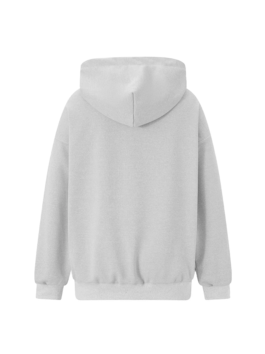 Women s Fall Loose Hoodies Heart Applique Long Sleeve Hood Pullover with Kangaroo Pocket