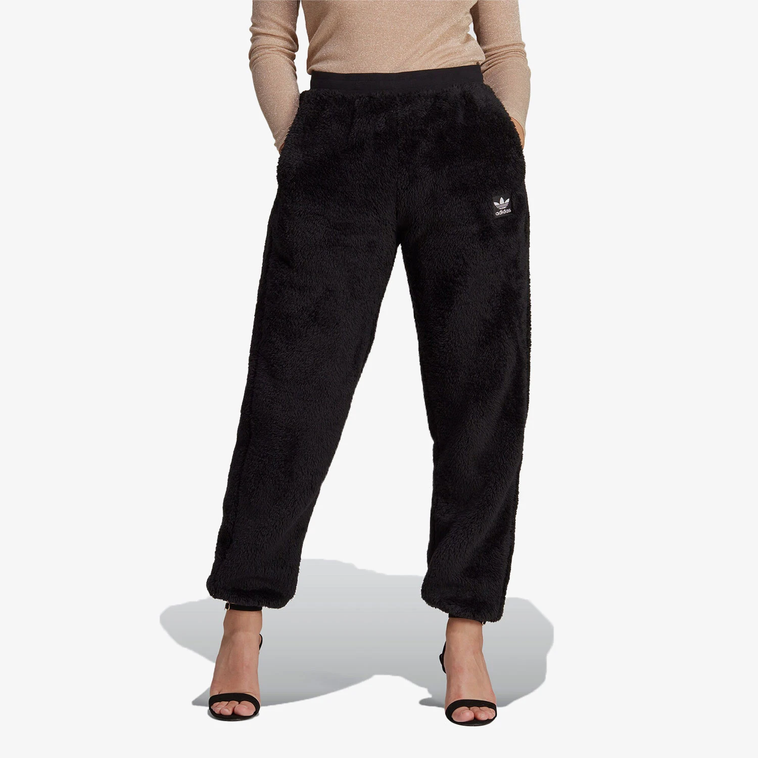 Adidas genuine clover embroidered logo plush casual pants for women IC2258