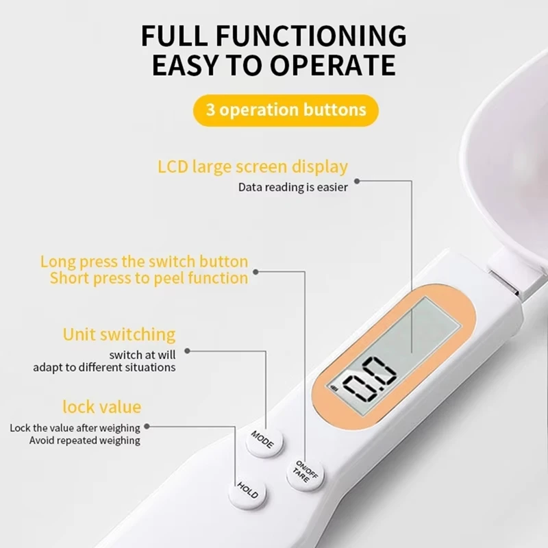 2025 Nuovo Mini Cucchiaio Bilancia Da Cucina Digitale Bilancia Elettronica LCD 0.1-500G Cottura Farina Misura Il Peso Cucchiaio