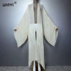 WINYI donne comode di alta qualità Cardigan morbido vestito allentato partito Boho Maxi beach Holiday nuoto Cover up Africa Kimono