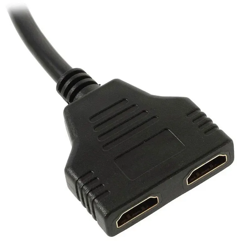 Splitter HDTV 1 in 2 Out 1080P HD Adapter Male to 2 Female Head Adapter HDTV Male to Female Conversion Cable 25CM