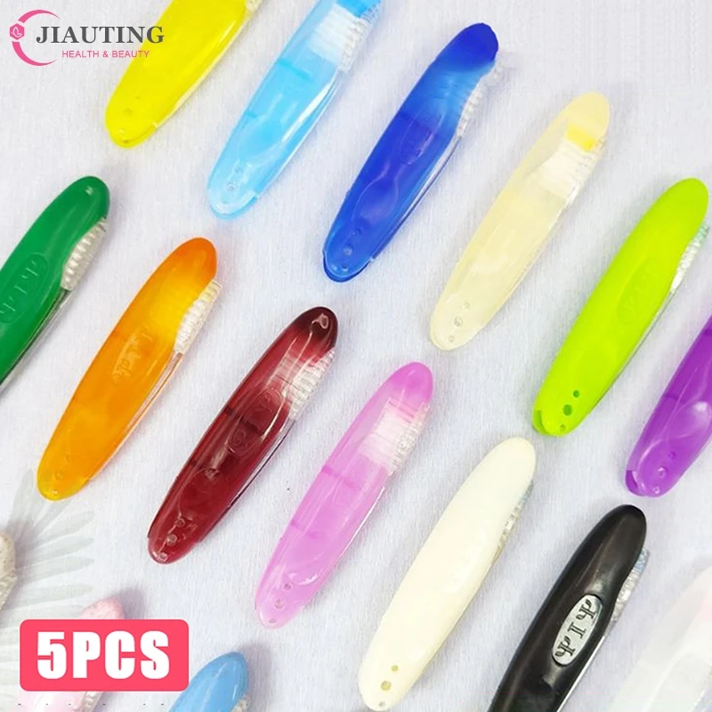 

5pcs /lot New Folding Toothbrush Portable Soft Brush Toothbrush Bamboo Charcoal Ultra Travel Toothbrush Camping Supply Oral Care