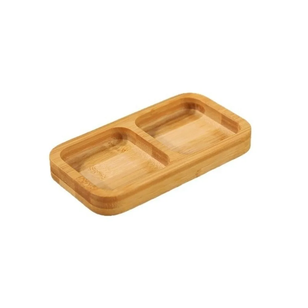 Natural Bamboo Divided Snack Serving Tray Separate Compartments Food Serving Divided Fruit Dishes Divided Bamboo Food Platter