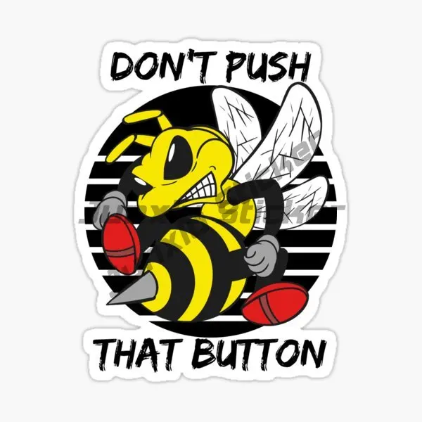 Cartoon Bee Angry Strong Bee Car Sticker Bee Reject  Despise Gesture Motorcycle Car Helmet Car Window Body Stickers Accessories