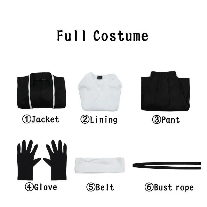 A BLEACH Kurosaki Ichigo Cosplay Costume Bankai Kimono Uniform Thousand-Year Blood War Shinigami Attire Mask Halloween Costumes