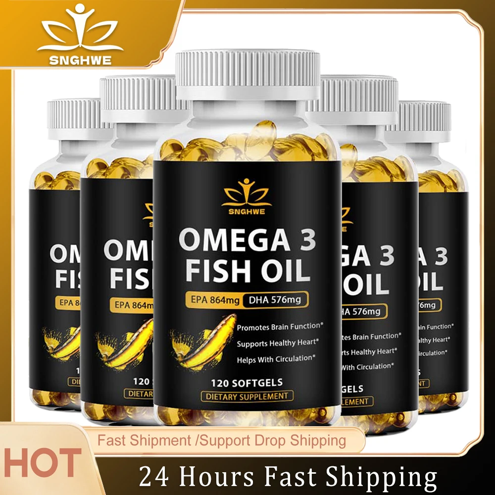 Suplemento de aceite de pescado Omega 3, vitaminas de aceite de pescado con ácidos grasos Omega 3, incluyendo EPA DHA, no causa hipo