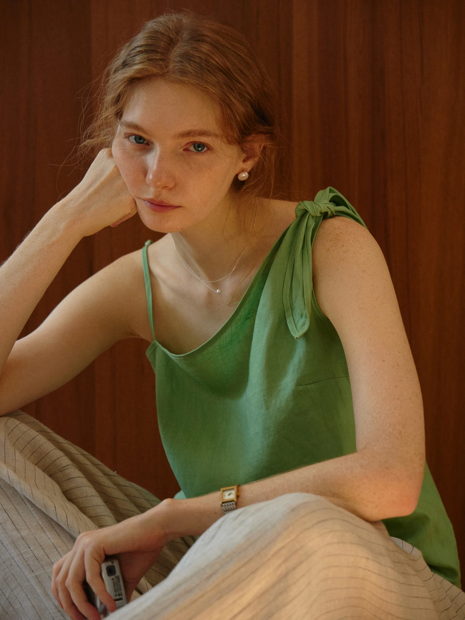 

Clean Sense Adjustable Strap Vest Top Women's Casual Fashion Summer Outfit Comfortable Linen Blend Single Shoulder Design
