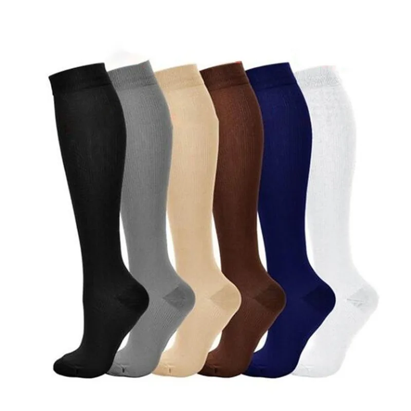Compression Stockings Blood Circulation Promotion Slimming Compression Socks Anti-Fatigue Comfortable Solid Color Socks 1pair