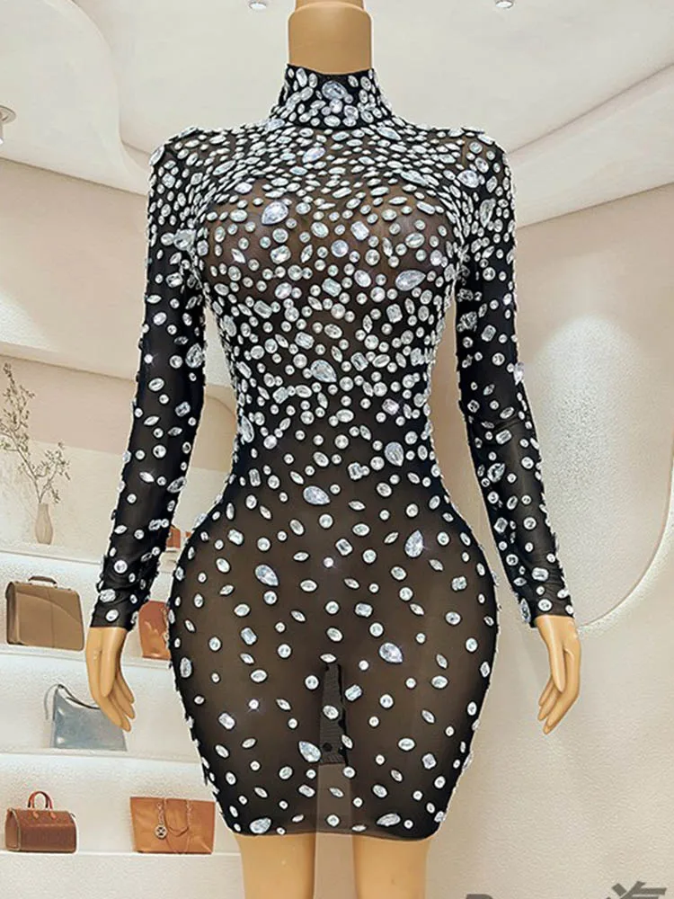 High Quality Hot Stamping Sexy Mesh Elastic Wrap Hip Skirt 2024 New Fashionable Custom Women'S Clothing