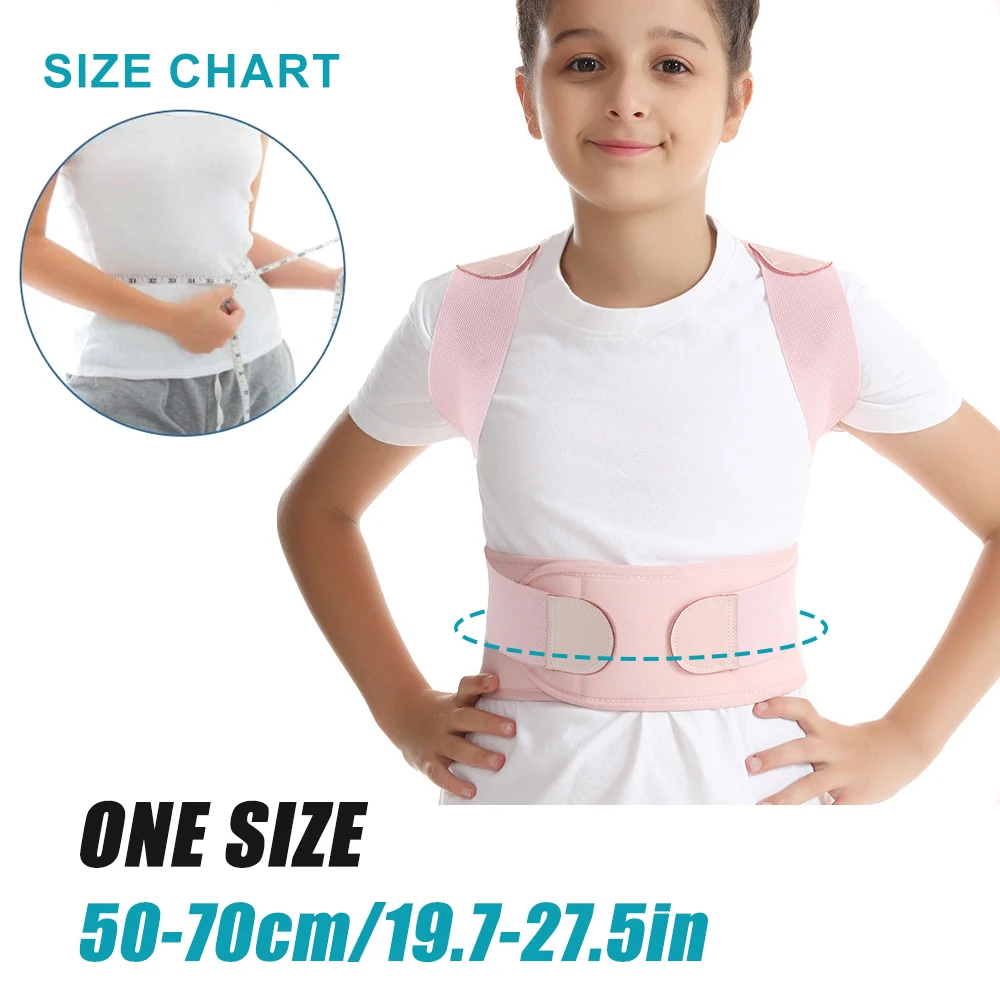 1PCS Posture Corrector for Kids,Upper Back Brace Adjustable Back Straighter with Shoulder Pads for Child Provide Spinal Support