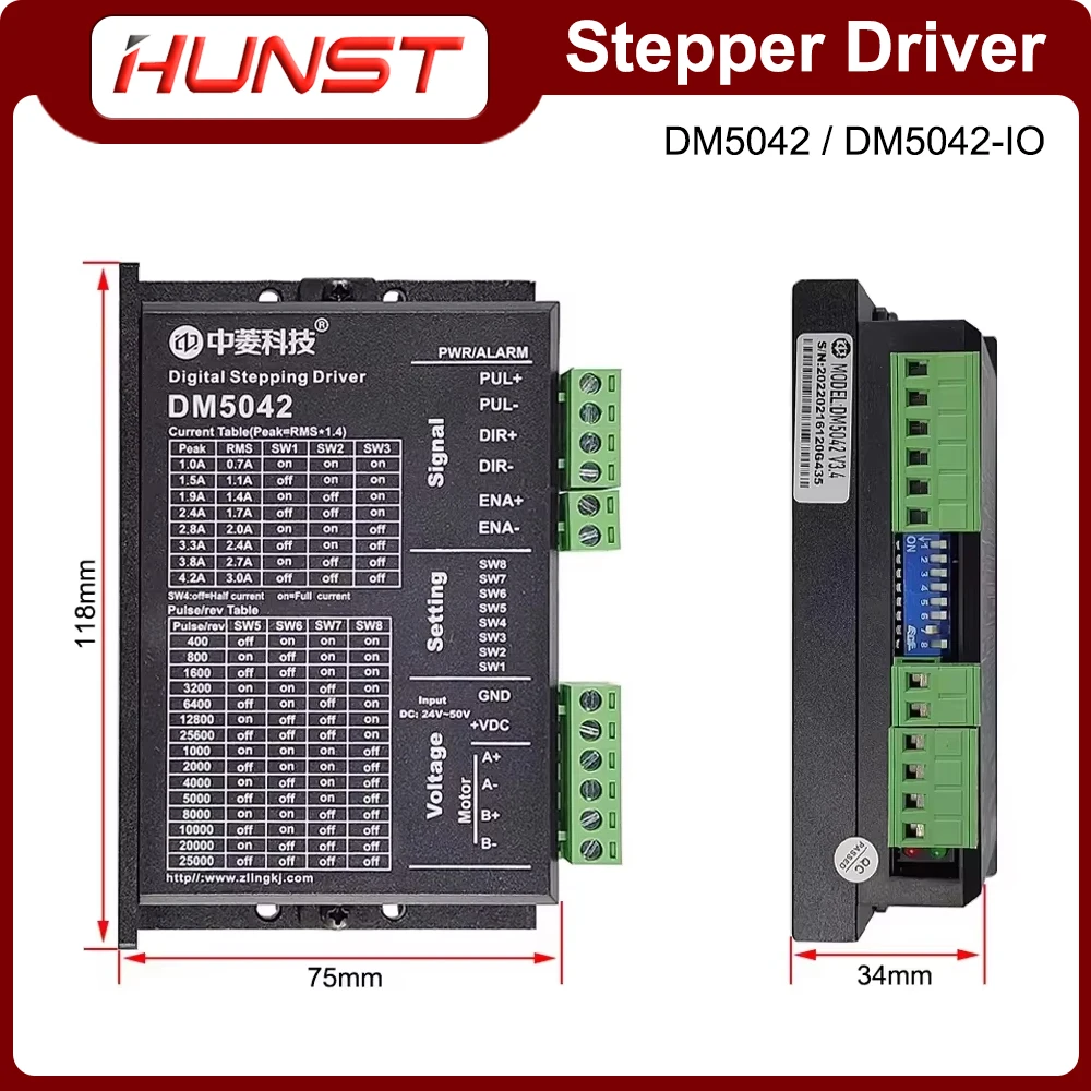 HUNST DM5042 وDM5042-IO سائقي منظم سرعة محرك متدرج ثنائي الطور مناسب للمحركات