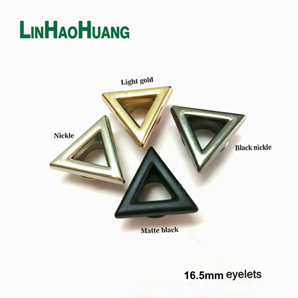 Hot Sale 50pcs 16.5mm Triangular Zinc Alloy Grommets for Luggage Repair Metal Eyelets with Anti-Rust Washers DIY Bag Hardware