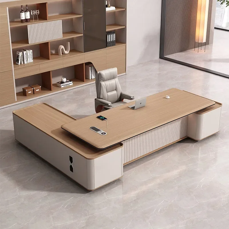 Modern Executive Desk and Chair Set Simple Advanced Leadership Office Furniture for Boss President Manager