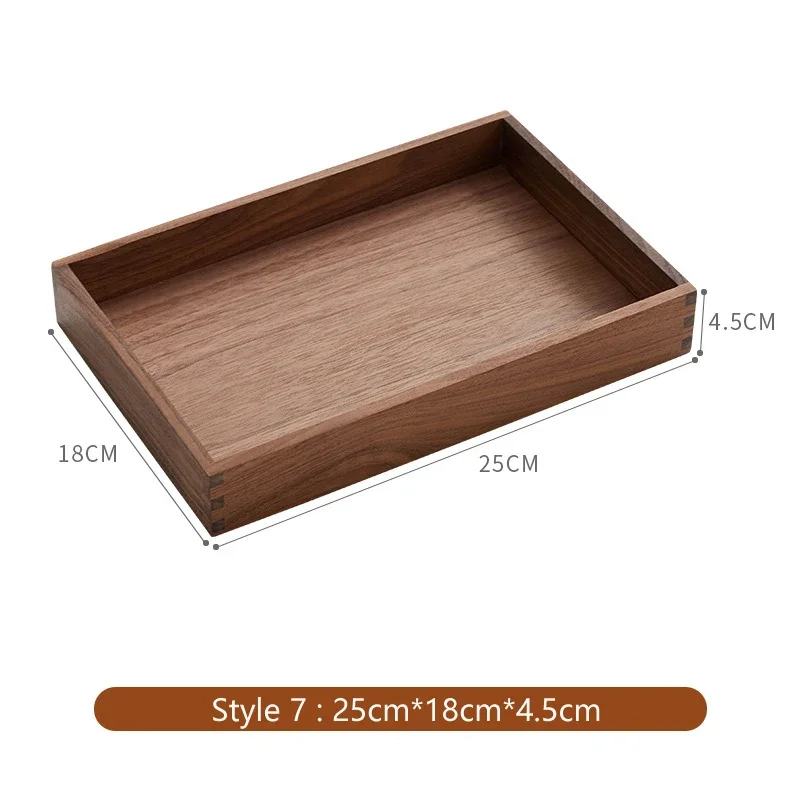 Handmade Black Walnut Divided Storage Box Japanese Style Desktop Organizer Living Room Remote Control Stationery Tray 6