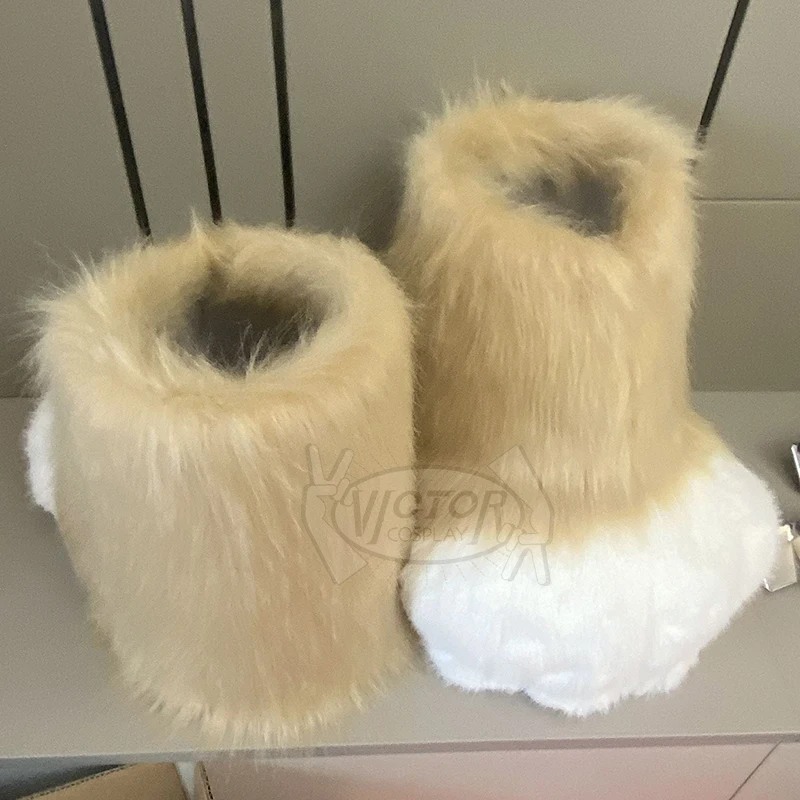 New Kig Fursuit Cosplay Paw Shoes Furry Fursuit Cosplay Rubbit Cat Boots Cute Fluffy Animal Manga Party Cos Wearable Costume