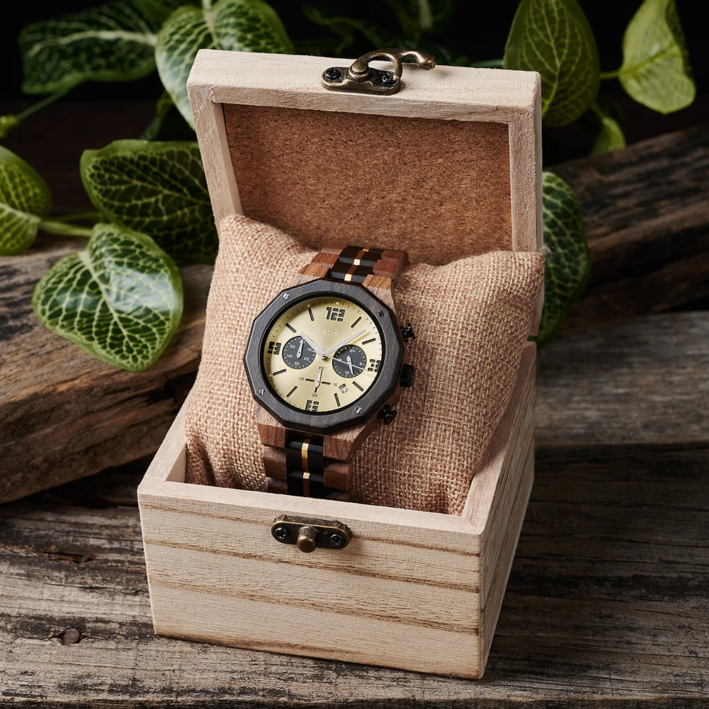 Wood Men\'s Watches BOBO BIRD Quartz Wristwatch Male Timepieces Watch Clock relogio masculino Dropshipping personalized Gift