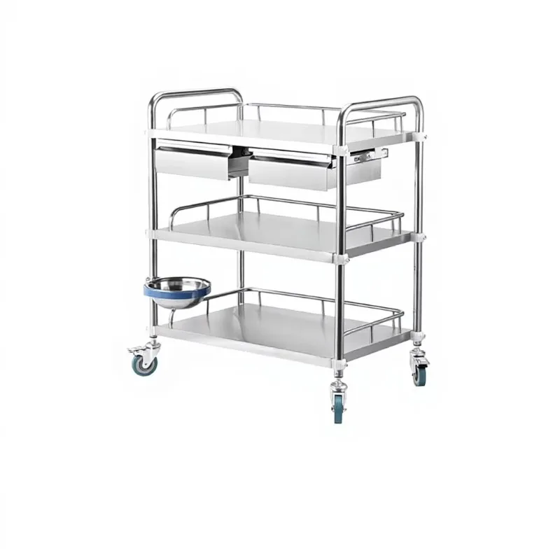 Multi-Functional Stainless Steel Class II Instrument Trolley for Laboratory Nursing Surgical Storage Lifetime Warranty