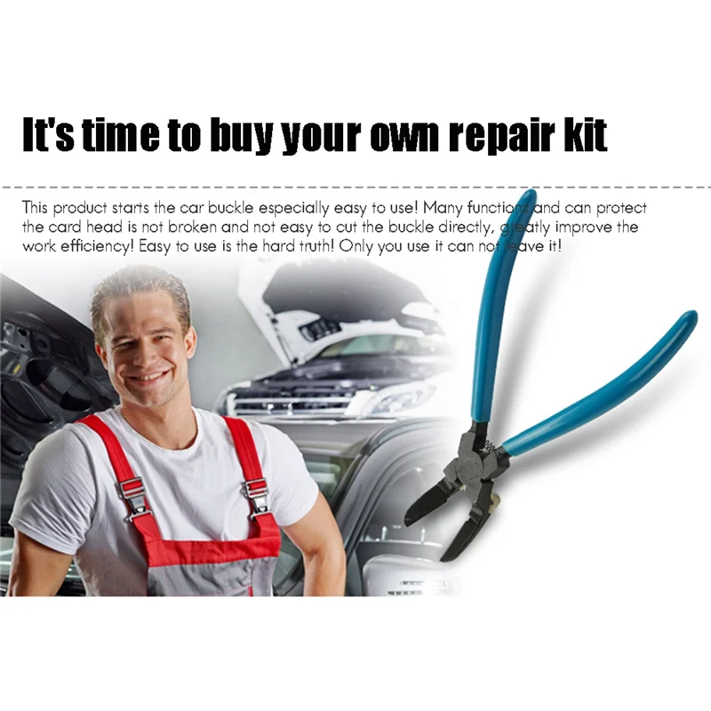 A88E-B Car Snap Pliers Pry Plate Removal Loading And Unloading Auto Body Tools Rubber Buckle Driver Start The Caliper