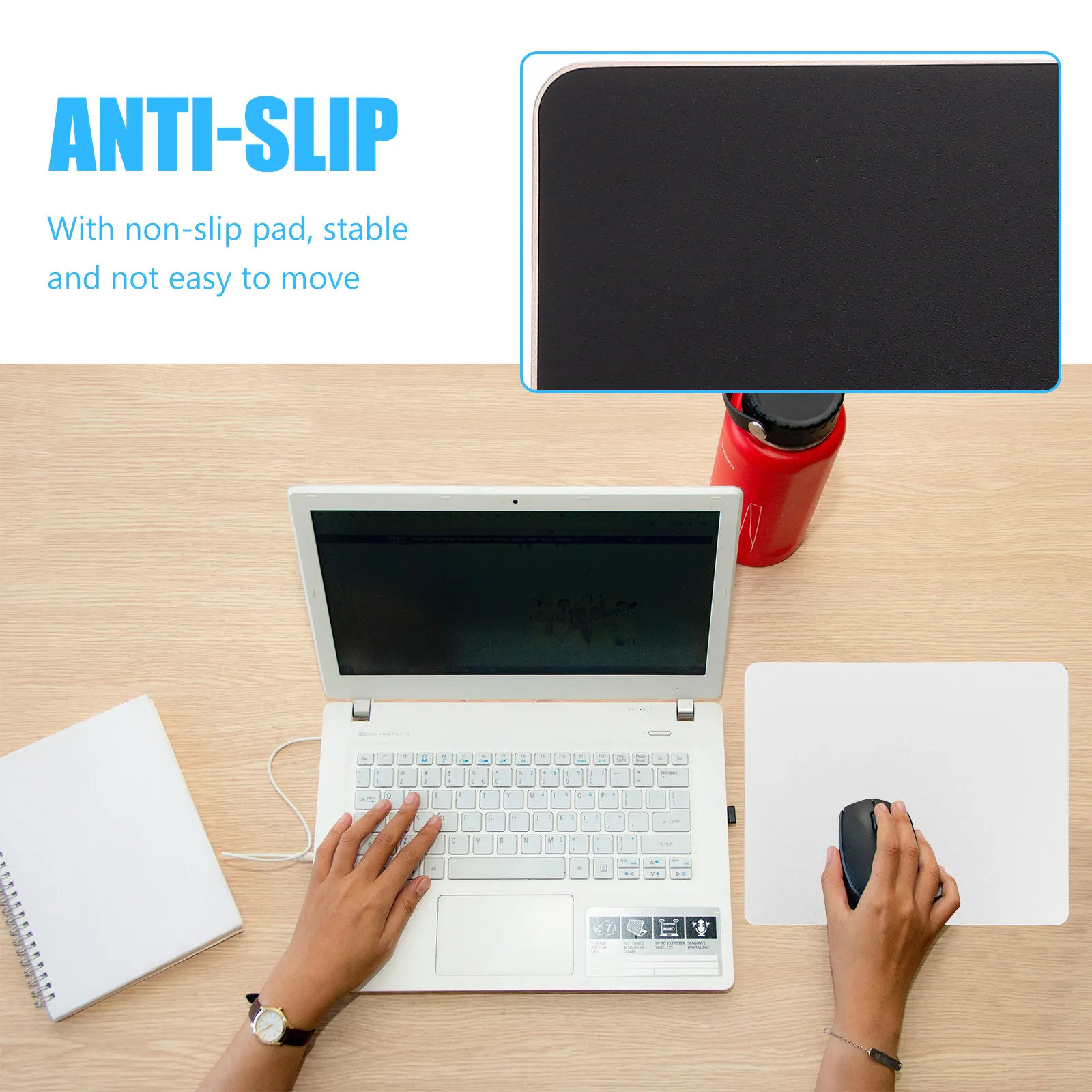 

Aluminum Alloy Mouse Pad Square Double-Sided Metal Mouse Mat for Desktop Laptop Non-Slip Surface Enhances Precision At Work