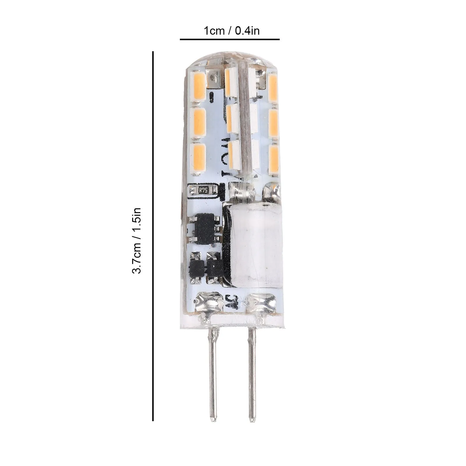2pcs Silicone G4 LED Bulb AC DC Compatible No Flicker Warm White Light Crystal Chandelier Light 3014 SMD LED Lamp Bulb