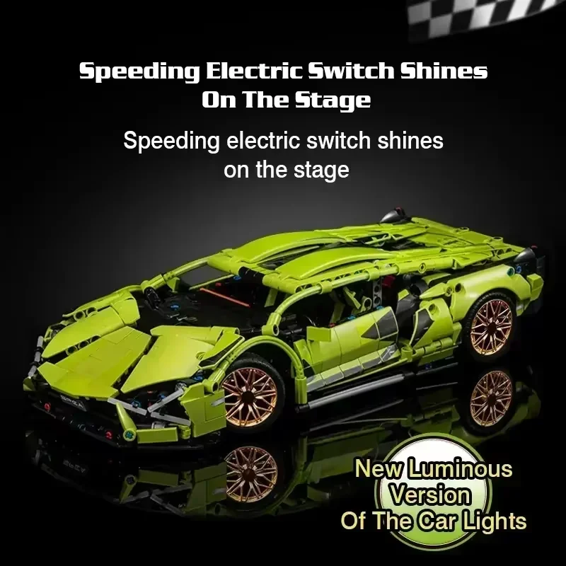 1280PCS Nuova velocità tecnica Race Car Building Blocks RC Cars Telecomando auto o statico opzionale motori elettrici kit modello auto