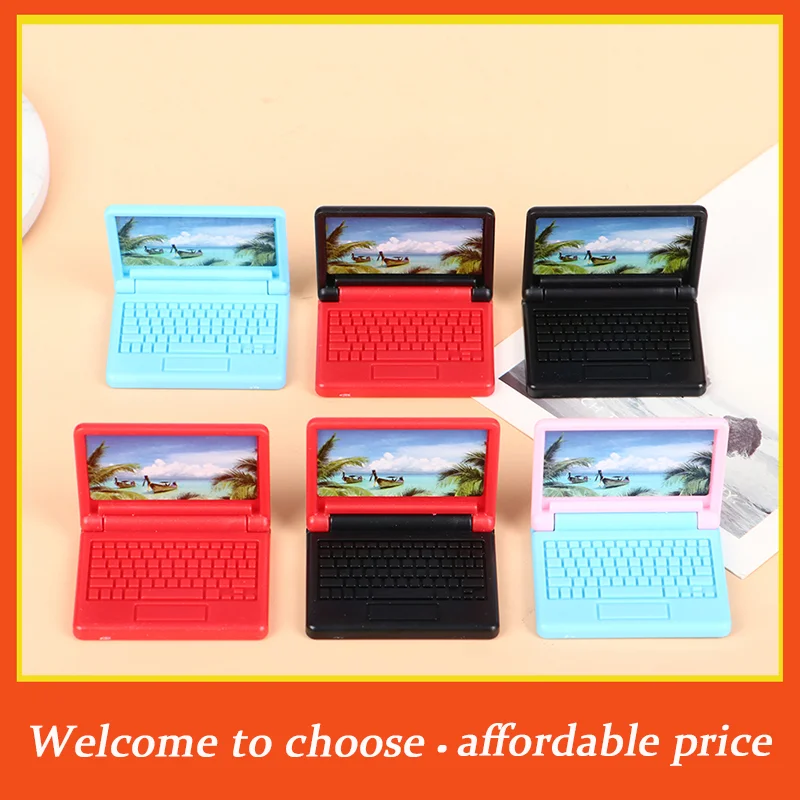 TH 2pcs high quality Plastic Creative Dollhouse Miniature Modern Computer Furniture For Children Toy