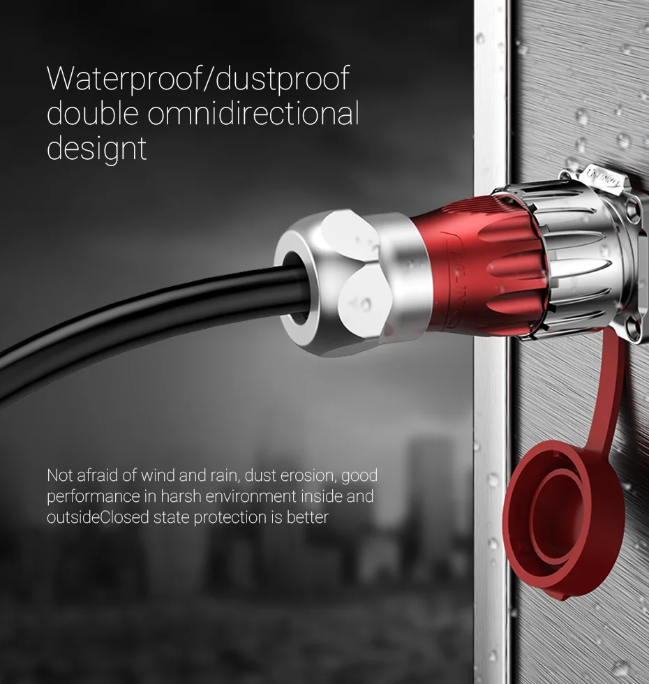 CNLINKO DH24 3-24-poliger wasserdichter Rundsteckverbinder IP68 25A 500V Metallgehäuse Löttyp Vierlochflansch mit Bajonettverschluss – Detail 9