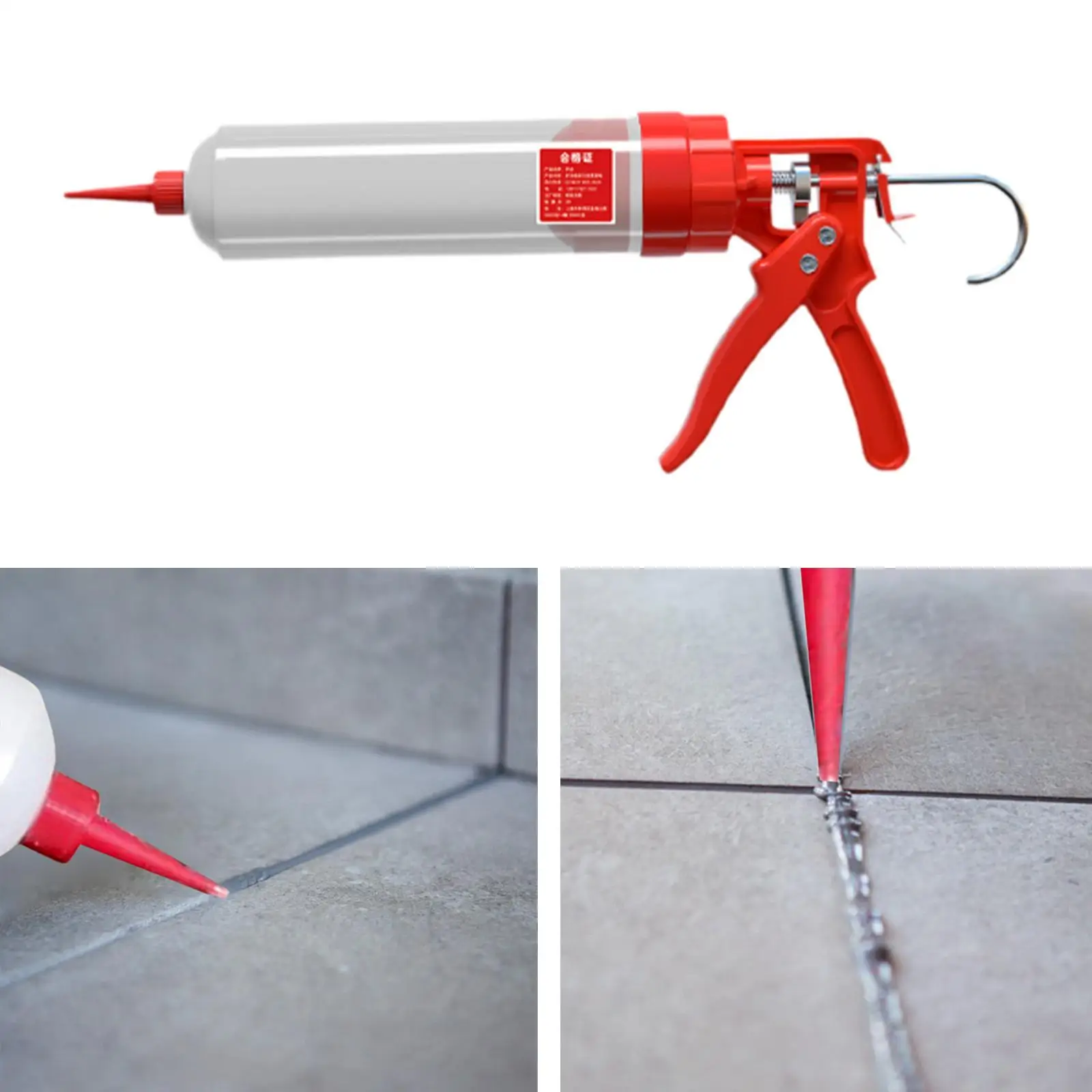 Sausage Caulking Tool 650ml High Thrust Practical Professional Manual Hand Gluing Tool for Silicone Polyurethane Glue Doors