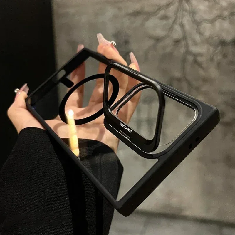 شحن لاسلكي مغناطيسي مقاوم للصدمات لهاتف Magsafe حافظة شفافة لهاتف سامسونج جالاكسي S25 S24 Ultra S22 Plus S23 FE