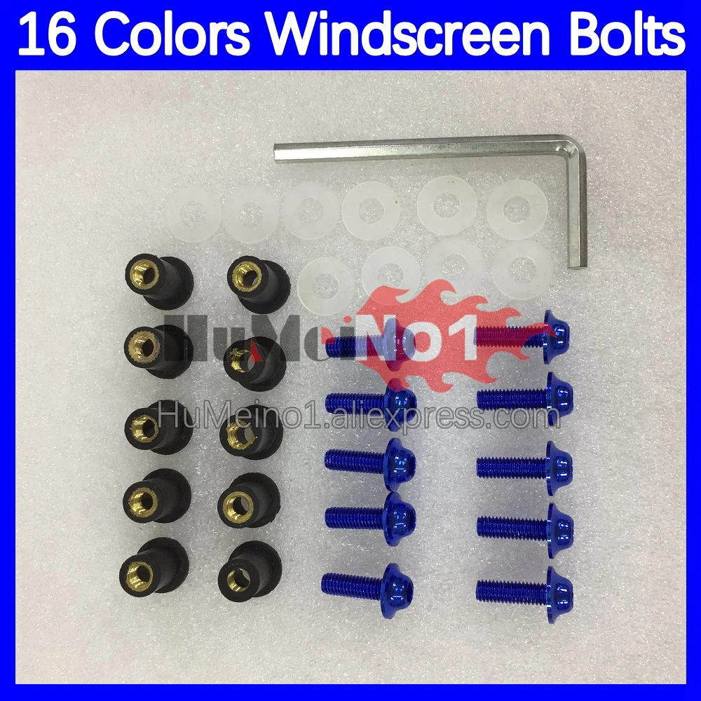 31pcs Motorcycle Windscreen Bolts For KAWASAKI NINJA ZX-636 ZX-6R ZX 6R 6 R CC ZX636 ZX6R 98 99 1998 1999 Windshield Screws Nuts