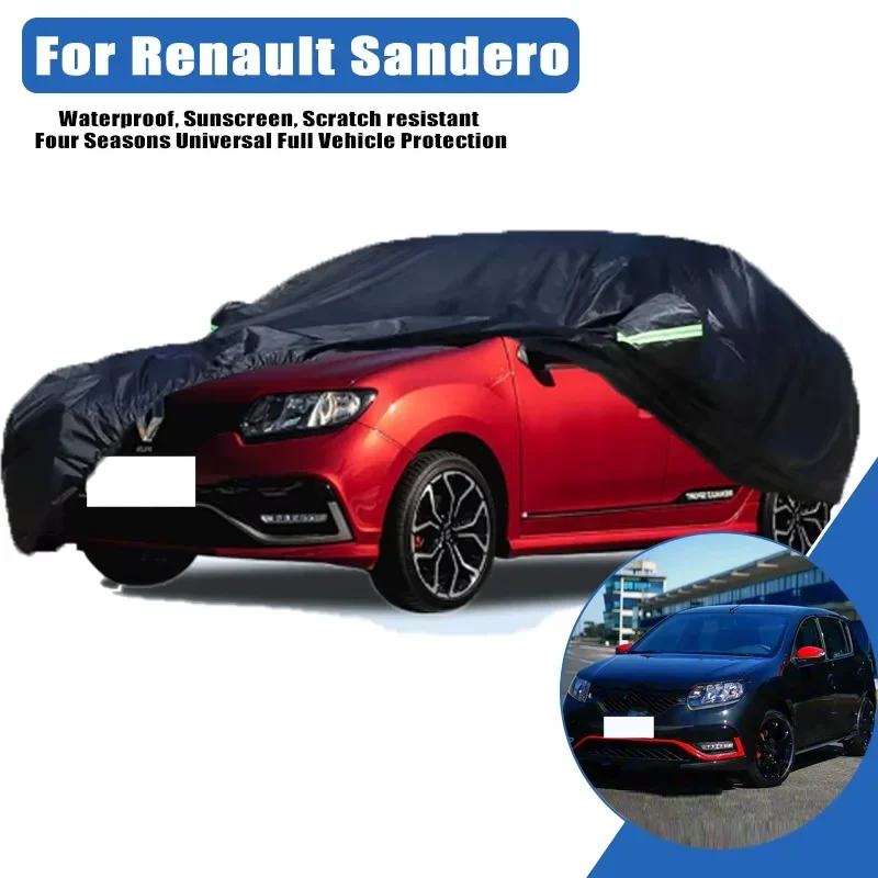 

Защитный чехол для автомобиля Renault Sandero: всепогодный, водонепроницаемый, пылезащитный, от снега и солнца, аксессуар для экстерьера автомобиля