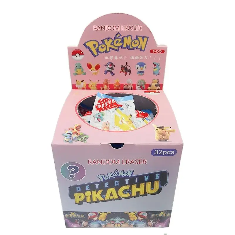 32Pcs/Set Anime Pokemon Pikachu Psyduck Charmander Diy Cartoon Pencil Eraser Action Figure Student Articles Stationery Kids image 6