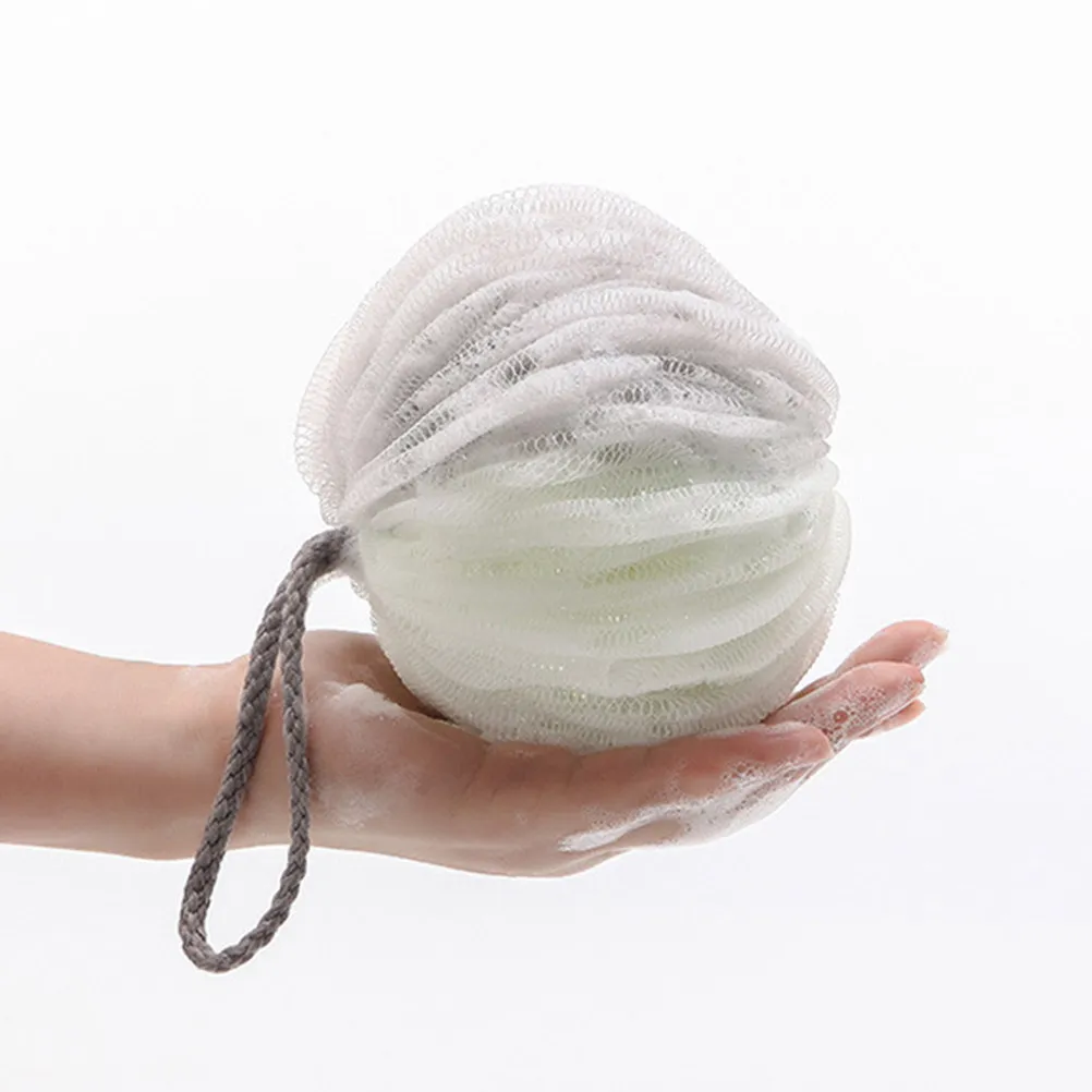 Shower Bath Pouf 4 Pack Soft Two Tone Mesh Body Scrubber Quick Dry Large Sponge for Bathroom Supplies