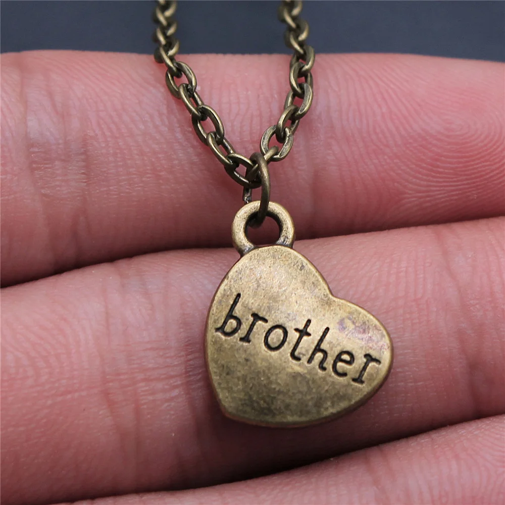 Brother & Sister Heart Pendant Necklace Double Sided Sister Brother Necklaces For Women Girls Gift