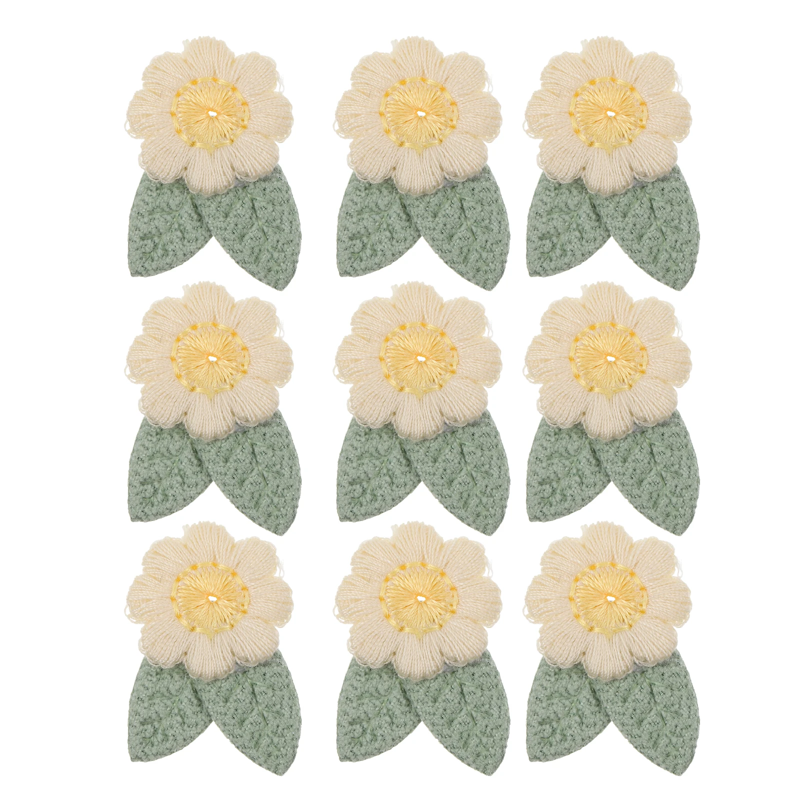 

10 Pcs Embroidery Flower Accessories H made Appliques Clothing Patches Sewing Iron On Leaf Design Bright Colored Decorative