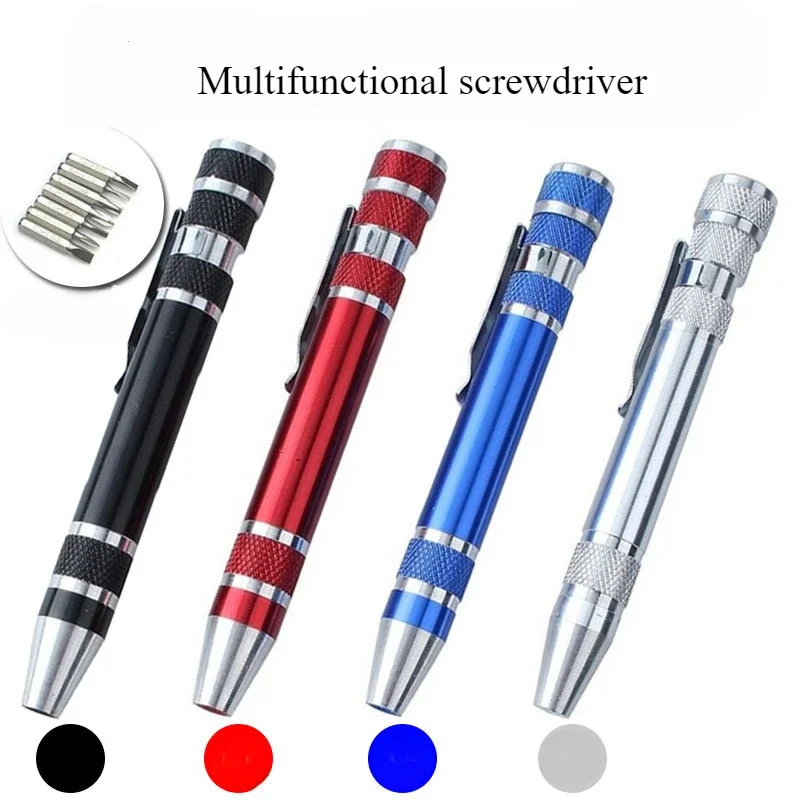 Eight-in-one Screwdriver Multifunctional Aluminium Alloy Combination Tool Disassembly Repair Screwdriver Phillips A Word Driver