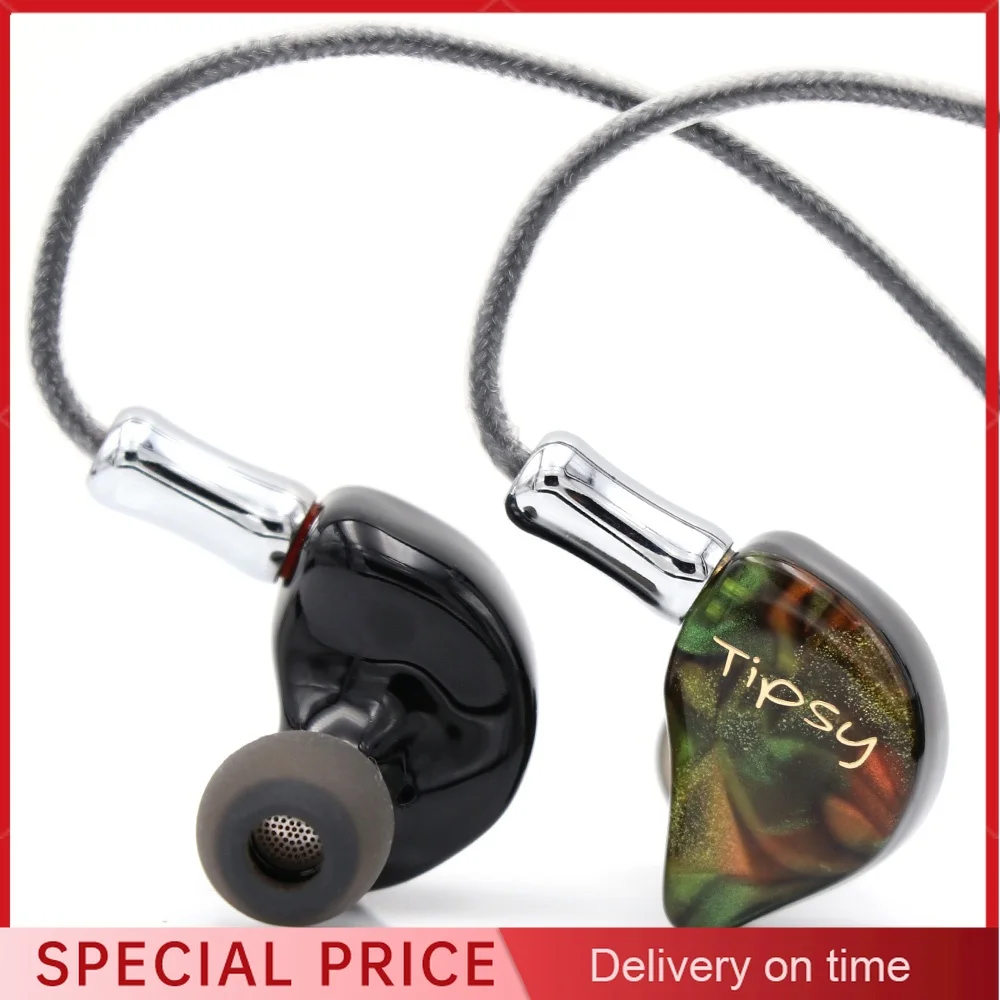 Tipsy Dunmer Pro Dynamic Driver + 2 Balanced Armatures Hybrid HiFi In-ear Earphone with Detachable 2 Pin Cable