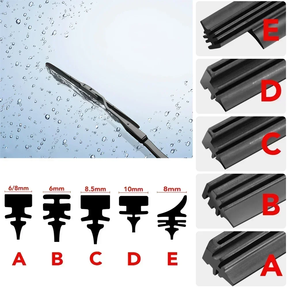 Car Windshield Wiper blades Universal Soft Rubber Frameless Bracketless Front Windscreen Brushes Washer Accessories