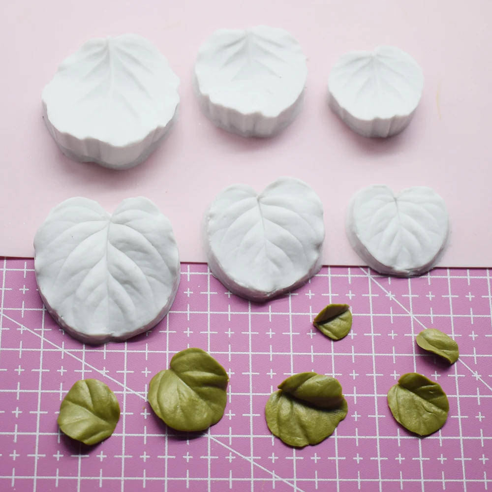 Eucalyptus Leaveシリコンモールド、スタンプデザイナー、DIY樹脂粘土、花のガムペースト、ポリマー粘土、パターンの質感