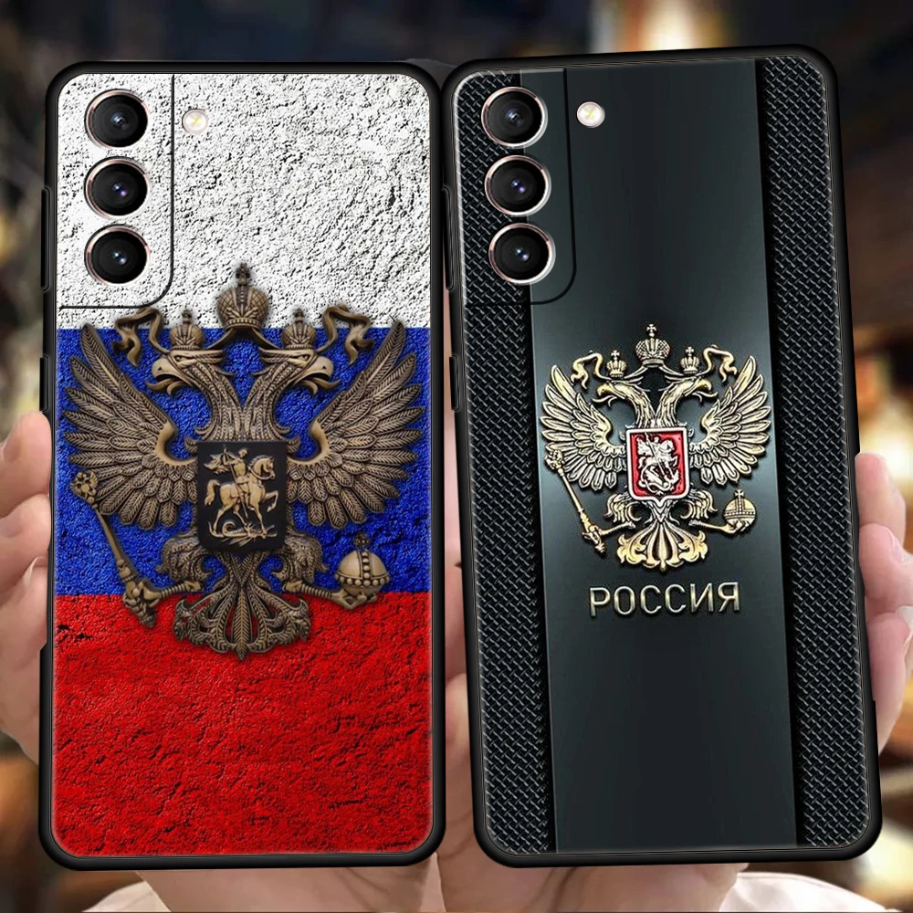 Чехол с российскими флагами для Samsung Galaxy S24 S23 S22 S20 S21 FE Ultra S10 S10E S9 S8 Plus